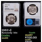 NGC 1982-d Kennedy Half Dollar 50c ms66 NGC