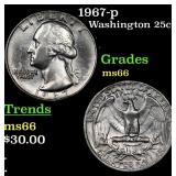 1967-p Washington Quarter 25c Grades GEM+ Unc