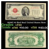 1928G $2 Red Seal United States Note Grades vf++