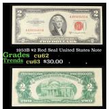 1953B $2 Red Seal United States Note Grades Select
