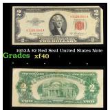 1953A $2 Red Seal United States Note Grades xf