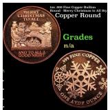 1oz .999 Fine Copper Bullion Round - Merry Christm