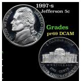 1997-s Proof Jefferson Nickel 5c Grades GEM++ Proo