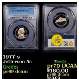 PCGS 1977-s Proof Jefferson Nickel 5c pr69 dcam PC