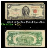 1953A $2 Red Seal United States Note Grades vf++