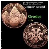 1oz .999 Fine Copper Bullion Round - Let it Snow S