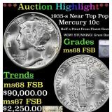 ***Major Highlight*** 1935-s Mercury Dime Near Top