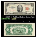1953A $2 Red Seal United States Note Grades xf