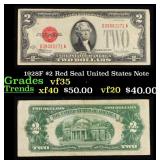 1928F $2 Red Seal United States Note Grades vf++