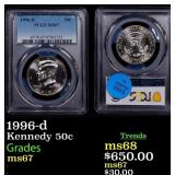 PCGS 1996-d Kennedy Half Dollar 50c ms67 PCGS