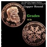 1oz .999 Fine Copper Bullion Round - Santa Claus i
