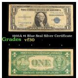 1935A $1 Blue Seal Silver Certificate Grades vf++