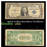 1935A $1 Blue Seal Silver Certificate Grades vf+
