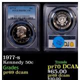 PCGS 1977-s Proof Kennedy Half Dollar 50c pr69 dca