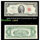 1963 $2 Red Seal United States Note Grades Select