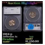 1964-p Jefferson Nickel 5c SEGS