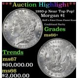 ***Major Highlight*** 1880-p Morgan Dollar Near To