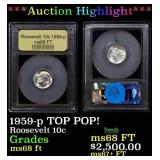1959-p Roosevelt Dime TOP POP! 10c USCG