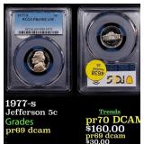 PCGS 1977-s Proof Jefferson Nickel 5c pr69 dcam PC