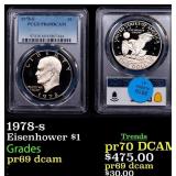 PCGS 1978-s Proof Eisenhower Dollar 1 pr69 dcam PC