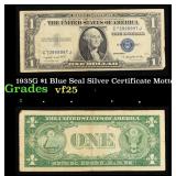 1935G $1 Blue Seal Silver Certificate Grades vf+ M