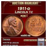 *Highlight* 1911-d Lincoln Cent 1c ms66 rb SEGS (f