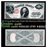 1917 $1 Large Size Legal Tender Note Grades AU, Al