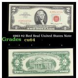 1963 $2 Red Seal United States Note Grades Choice