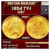 *Highlight* 1854 Gold Dollar TY-I $1 ms64+ SEGS (f