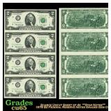 Scarce Uncut Sheet of 4x  **Star Notes** 1976 $2 F