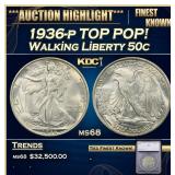 *Highlight* 1936-p Walking Liberty Half Dollar TOP