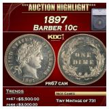 *Highlight* 1897 Proof Barber Dime 10c pr67 cam SE