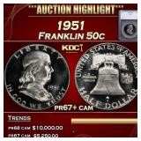 *Highlight* 1951 Proof Franklin Half Dollar 50c pr