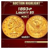 *Highlight* 1893-p Gold Liberty Half Eagle $5 Sele