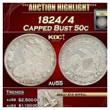 *Highlight* 1824/4 Capped Bust Half Dollar 50c Cho