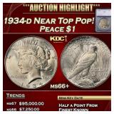 *Highlight* 1934-d Peace Dollar Near Top Pop! $1 m