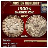 *Highlight* 1900-s Barber Quarter 25c Choice Unc U