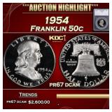 *Highlight* 1954 Proof Franklin Half Dollar 50c pr