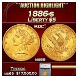*Highlight* 1886-s Gold Liberty Half Eagle $5 ms66