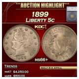 *Highlight* 1899 Liberty Nickel 5c ms66+ SEGS (fc)
