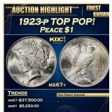 *Highlight* 1923-p Peace Dollar TOP POP! $1 ms67+