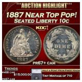 *Highlight* 1887 Proof Seated Liberty Dime Near To