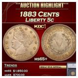 *Highlight* 1883 Cents Liberty Nickel 5c ms65+ SEG