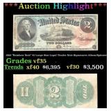 *Highlight* 1869 "Rainbow Note" $2 Large Size Lega