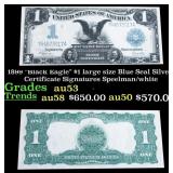 1899 "Black Eagle" $1 large size Blue Seal Silver
