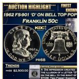 *Highlight* 1962 Proof Franklin Half Dollar FS-901