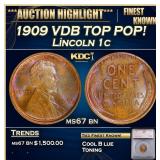*Highlight* 1909 VDB Lincoln Cent TOP POP! 1c ms67