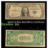 1935A $1 Blue Seal Silver Certificate Grades f+