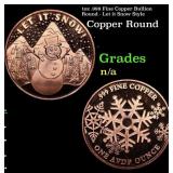 1oz .999 Fine Copper Bullion Round - Let it Snow S