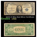 1935A $1 Blue Seal Silver Certificate Grades vf++